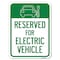 Signmission Reserved for Electric Vehicle W/ Graphic Alum Rust Proof Parking Sign, 18" x 24", A-1824-23209 A-1824-23209 - alternate 1